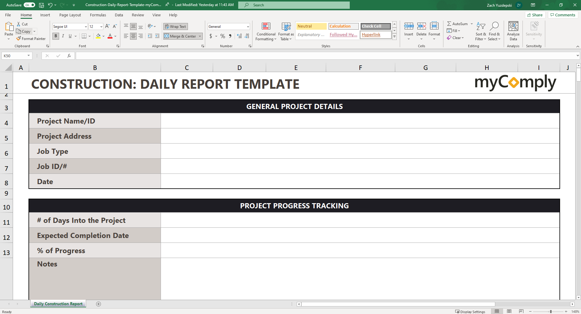 Construction Daily Report Template Free Download