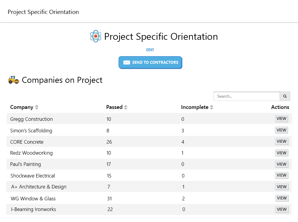 myComply's projects pro for site safety orientations