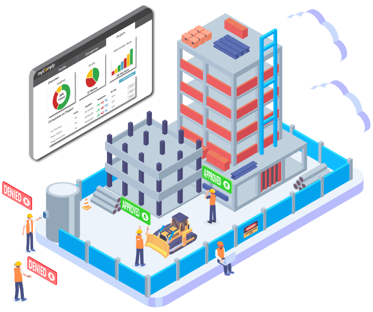 Construction site access control graphic using mycomply