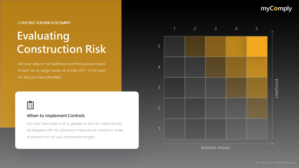 risk evaluation matrix for construction risk management