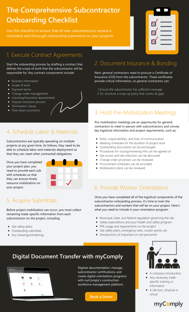 The Comprehensive Subcontractor Onboarding Checklist For Gcs - Mycomply