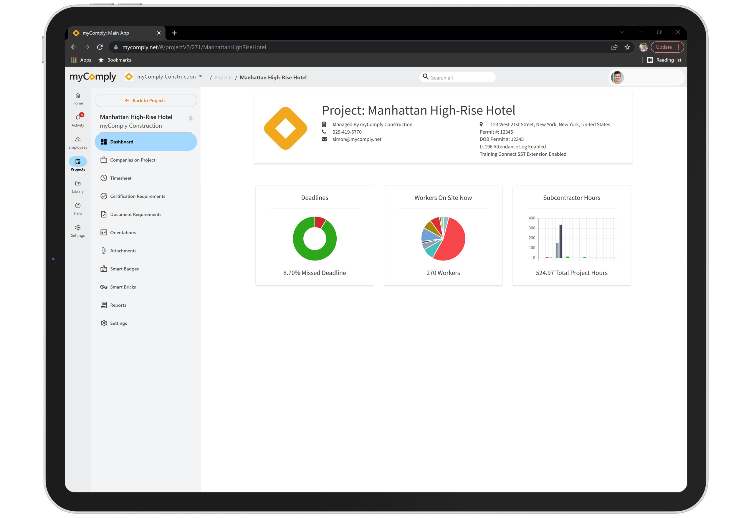 monitor projects with mycomply's projects pro