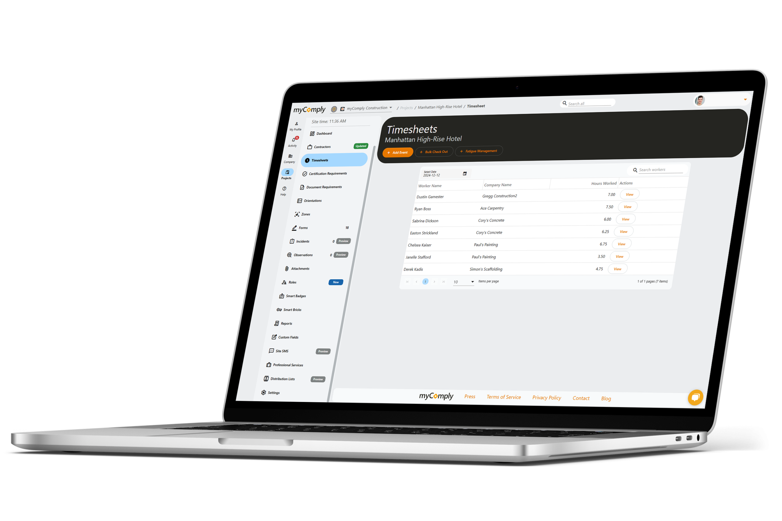 Laptop-Timesheets