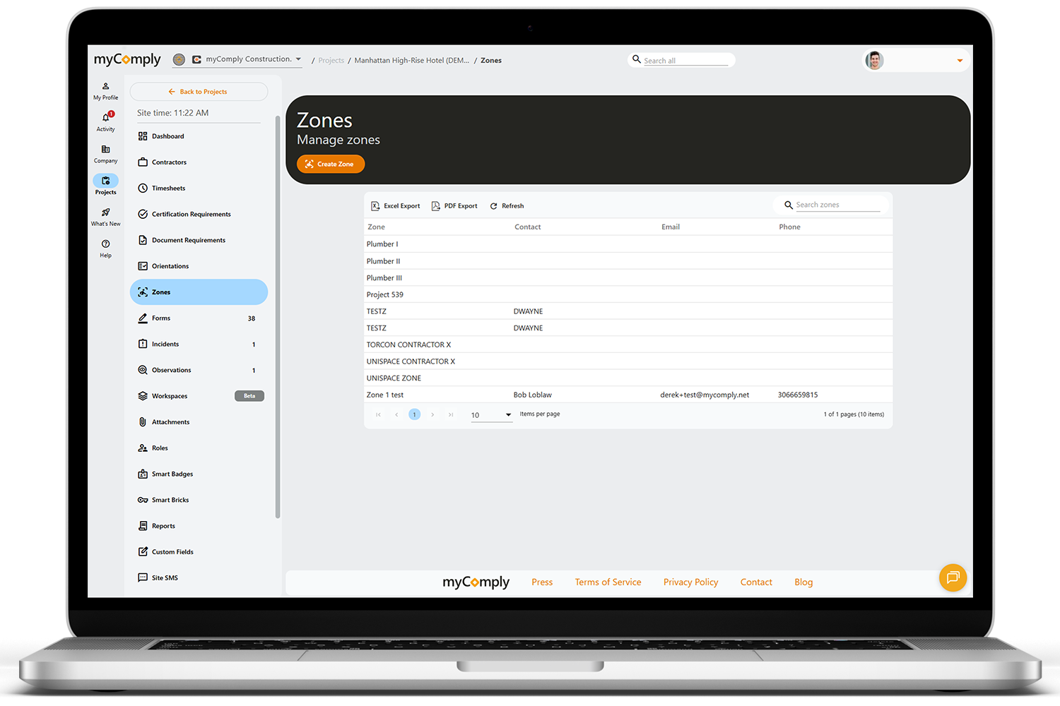 Project specific construction orientation mockup projects pro